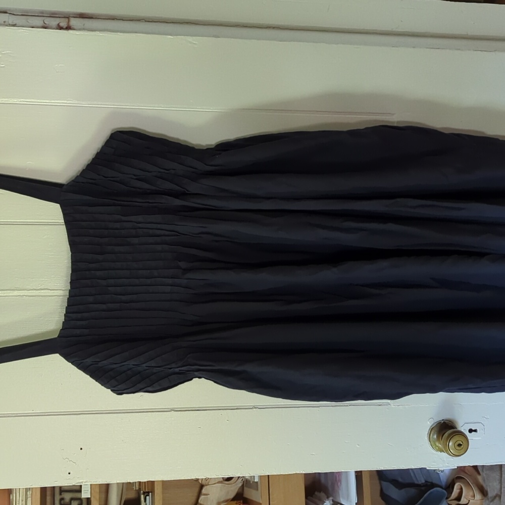 Banana Republic factory Navy Blue linen blend pleated dress